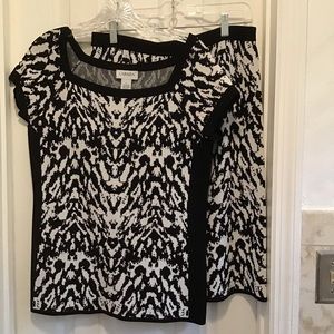 Carmen Marc Volvo L knit top & skirt  animal print